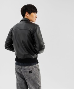 Blouson aviateur en cuir imitation homme